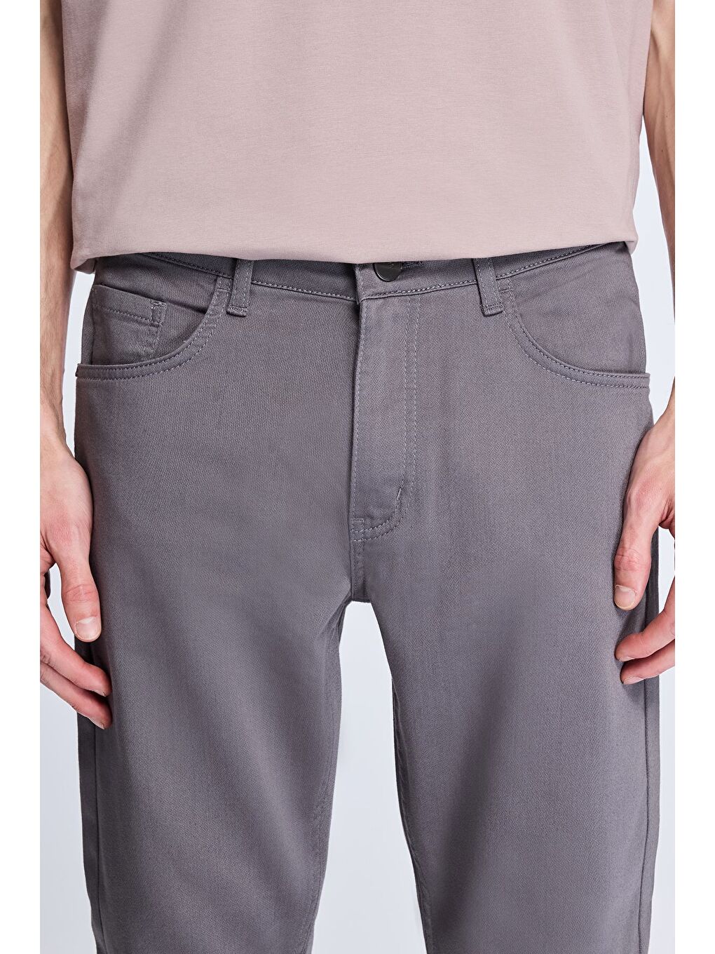 Antrasit Dinamik Fit Pamuklu 5 Cep Kanvas Pantolon-2