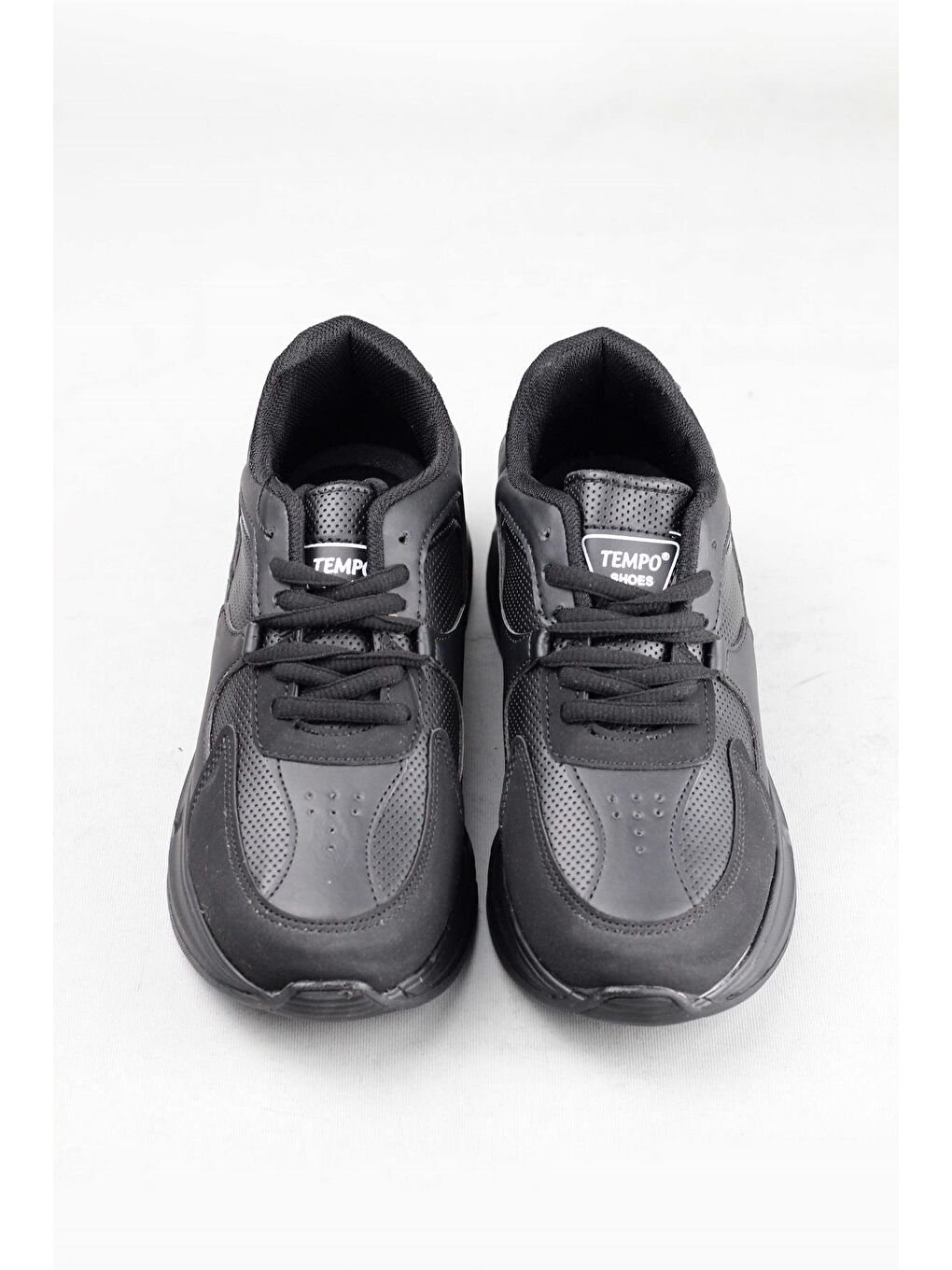 Siyah Tempo 0105 Bağcıklı Spor Sneaker Ayakkabı Kadın-4