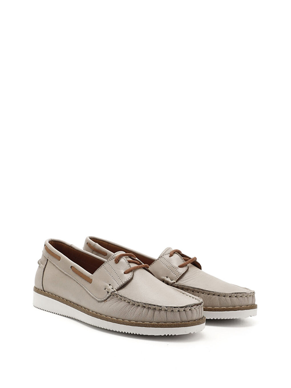 Bej Kadın YENİ BEJ Bağcıklı Hakiki Deri Comfort Ayakkabı-2