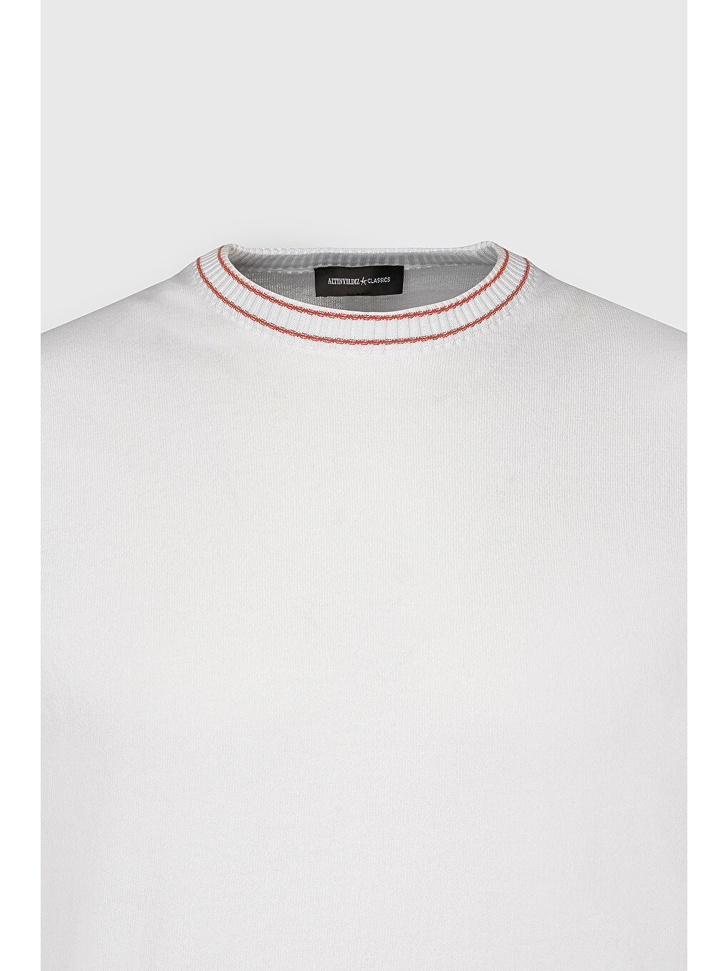 Erkek Beyaz Standart Fit Normal Kesim %100 Pamuk Bisiklet Yaka Tişört-6