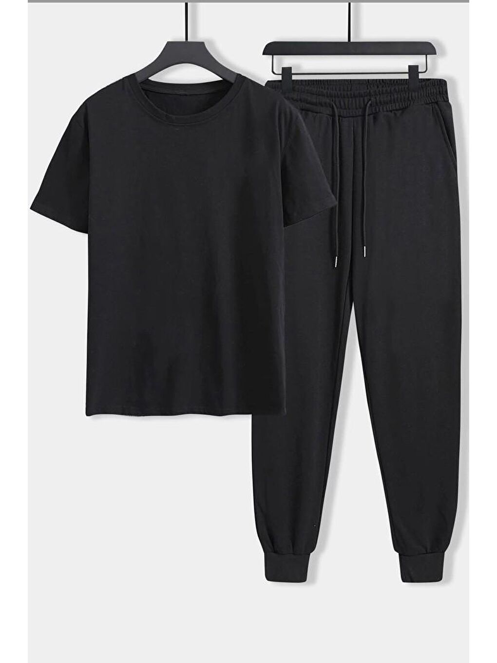 Siyah Unisex Love Never Fails 2'li Eşofman Takımı-1