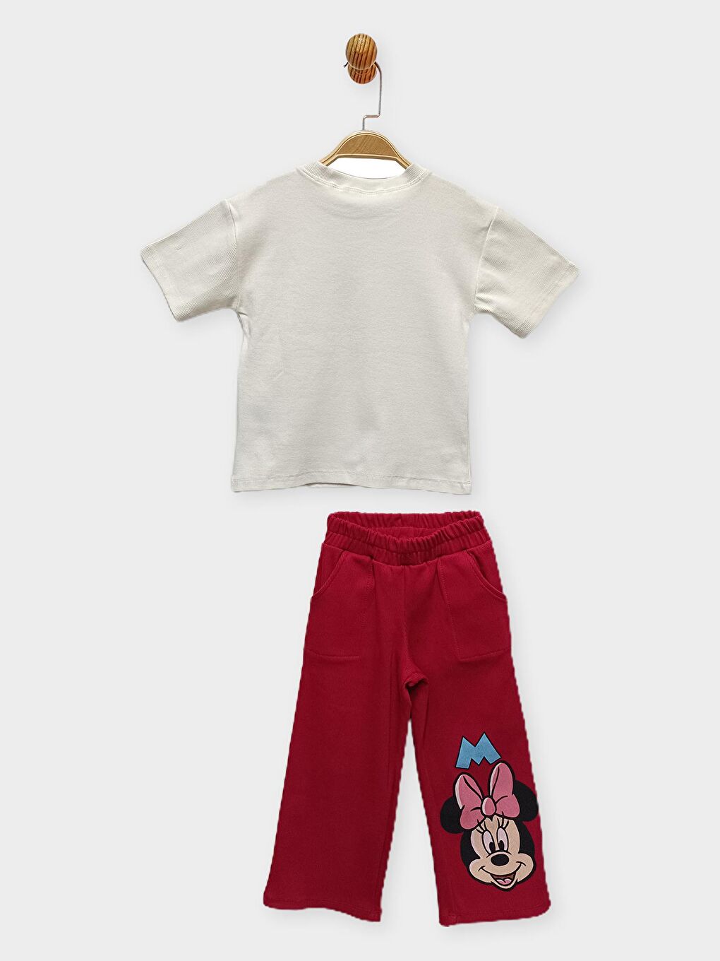 Ekru Minnie Mouse Lisanslı Kız Çocuk 2'li Takım 22099-1