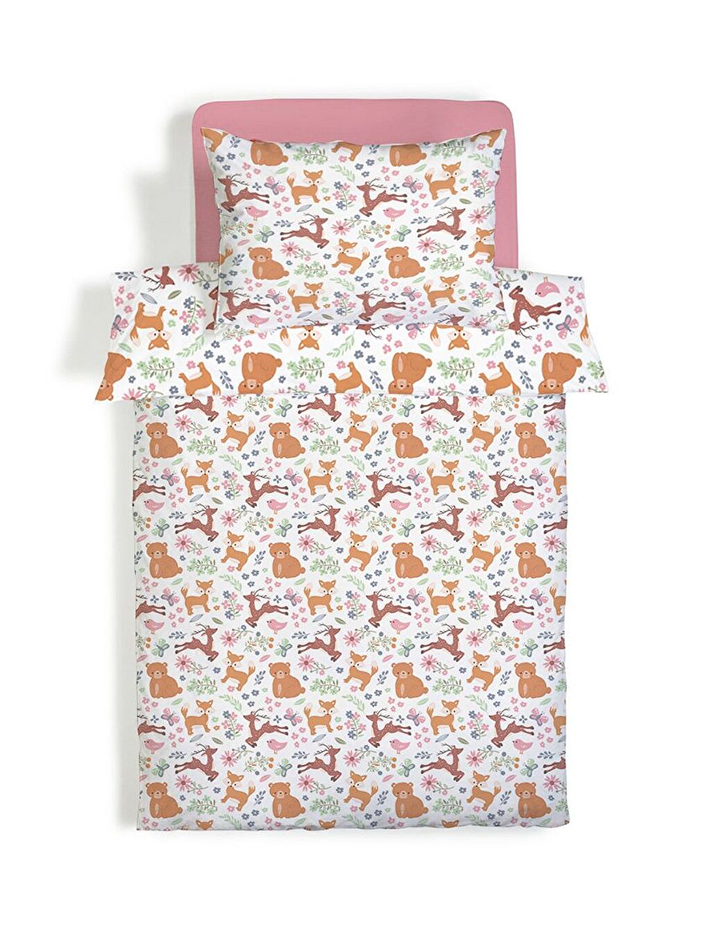 Karışık Hayvan Desenli Çarşafsız 2'li Takım Baskılı Tek Kişilik Nevresim Takımı 160x220 cm-3