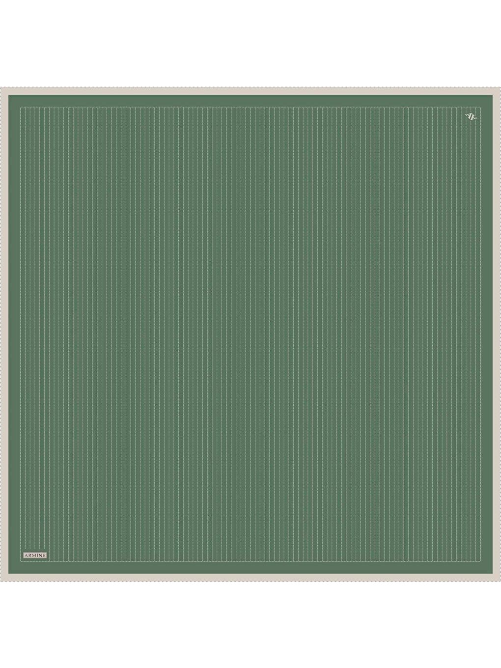 Haki Desenli Saf İpek Twill Eşarp 9348 54-4