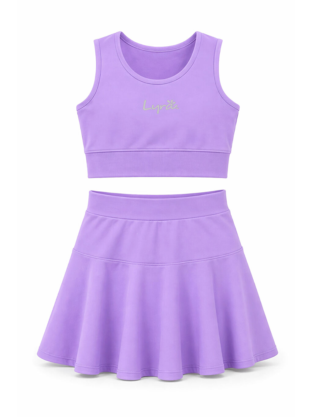 Sıfır Kol Üst Şortlu Etekli Kız Çocuk Yüzücü Mayo 26603 Lila-2