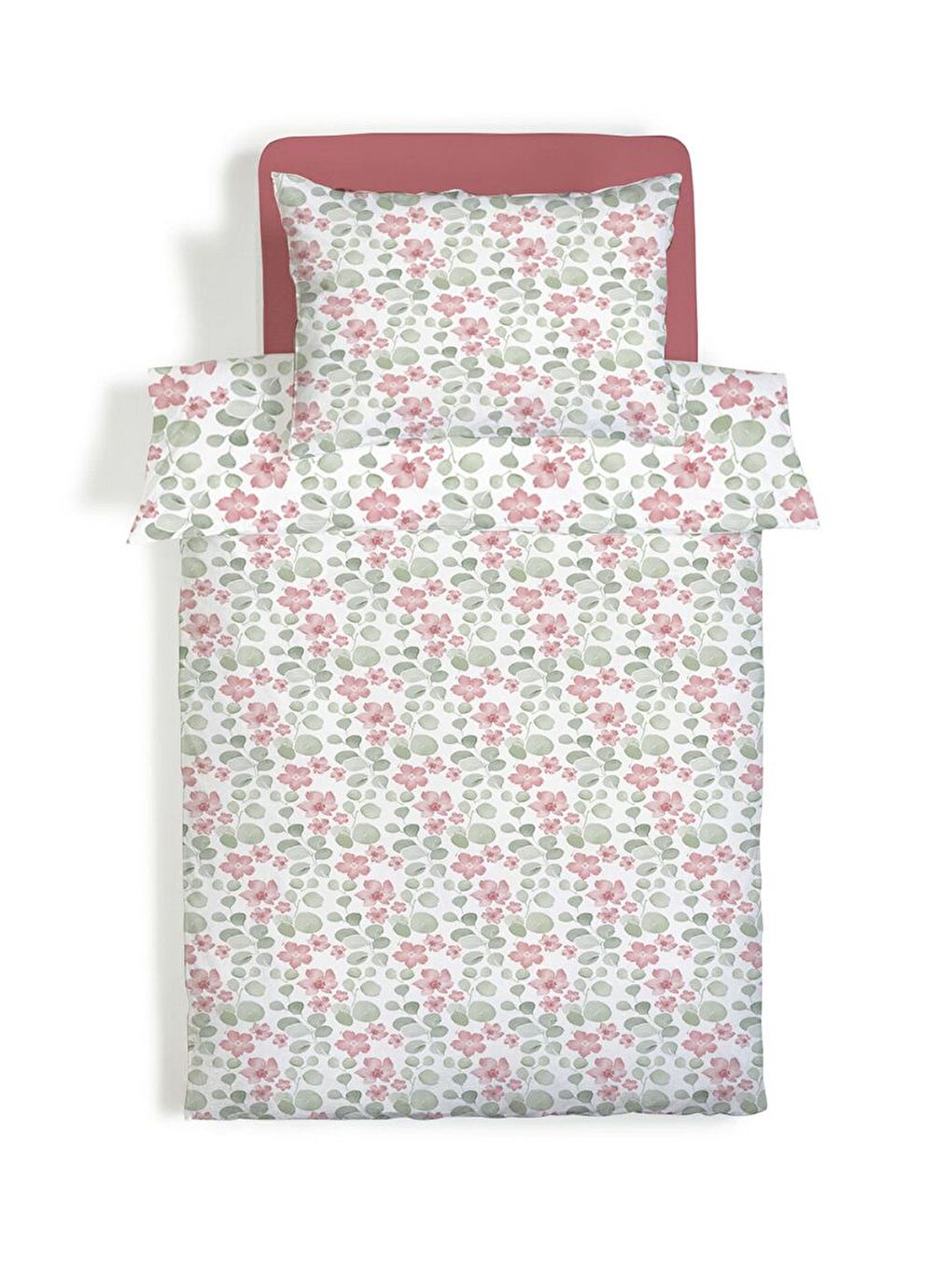 Karışık Çiçek Desenli Çarşafsız 2'li Takım Baskılı Tek Kişilik Nevresim Takımı 160x220 cm-3