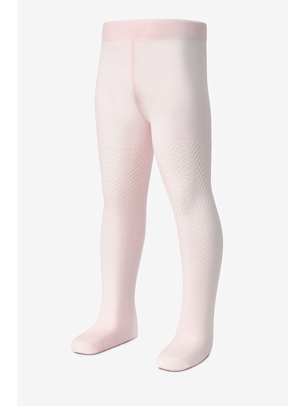 Pembe Zigzak Desenli Kız Çocuk Külotlu Çorap