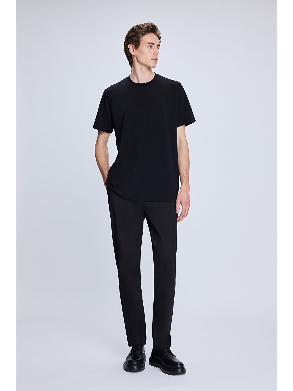 Siyah Dinamik Fit Yandan Cepli Casual Jogger Pantolon-1