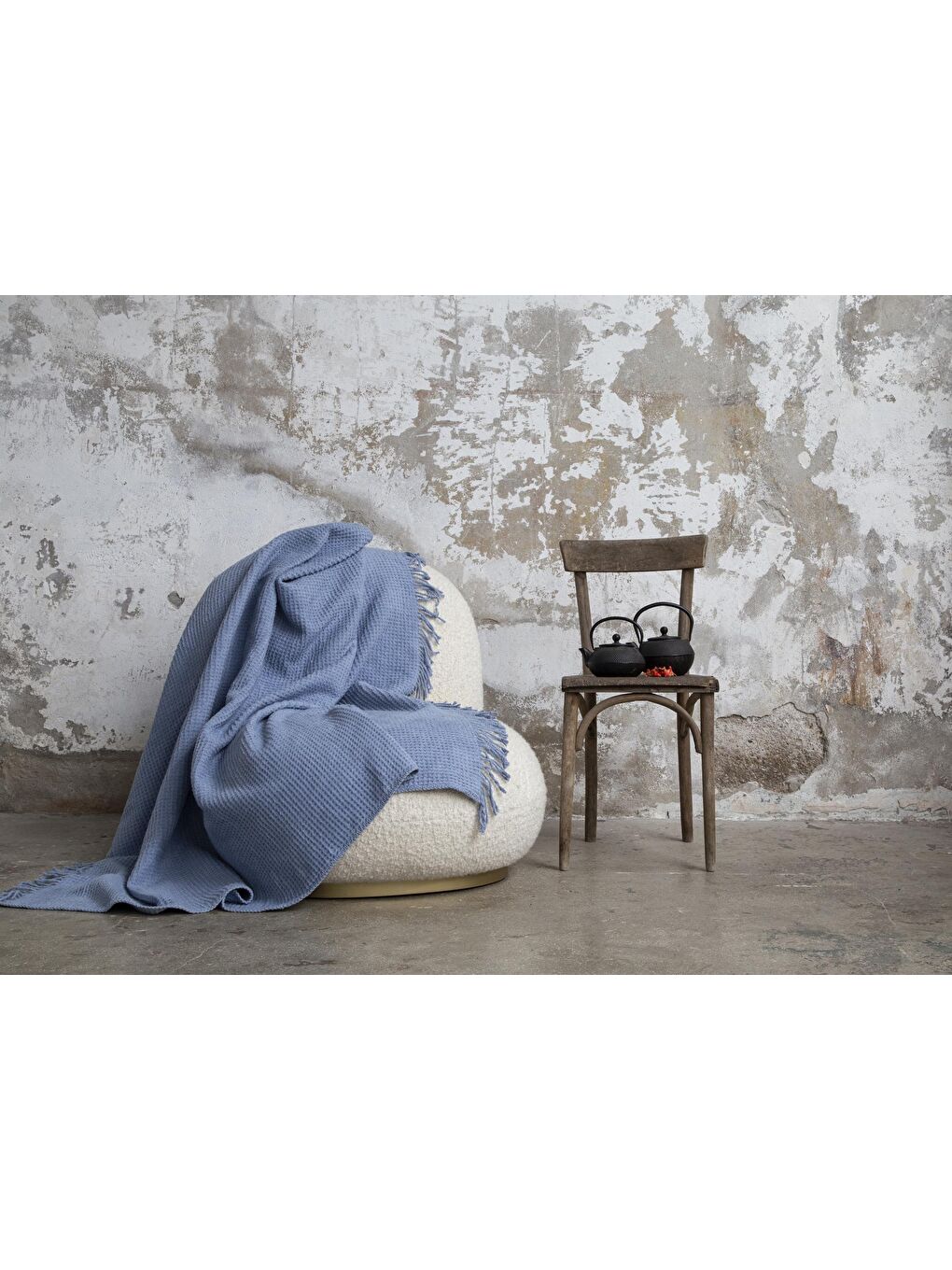 Brighton Collection Waffle TV Battaniye 130x170 Açık Mavi