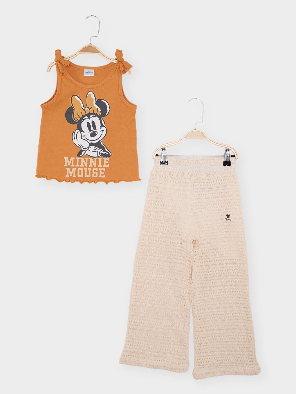 Kahverengi Minnie Mouse Lisanslı Kız Çocuk 2'li Takım 21813