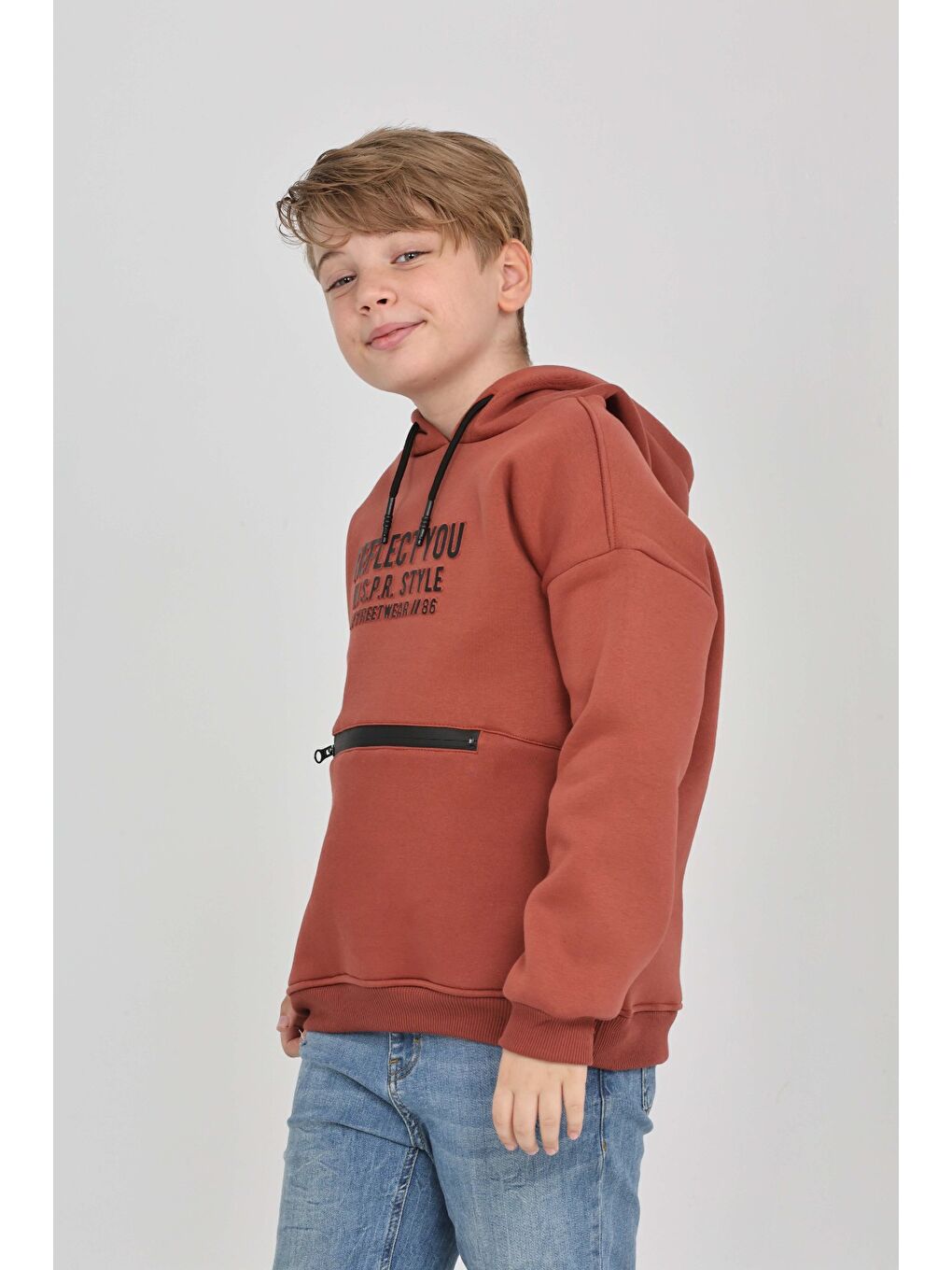 Kahverengi Erkek Çocuk Reflect You Baskılı Sweatshırt-2