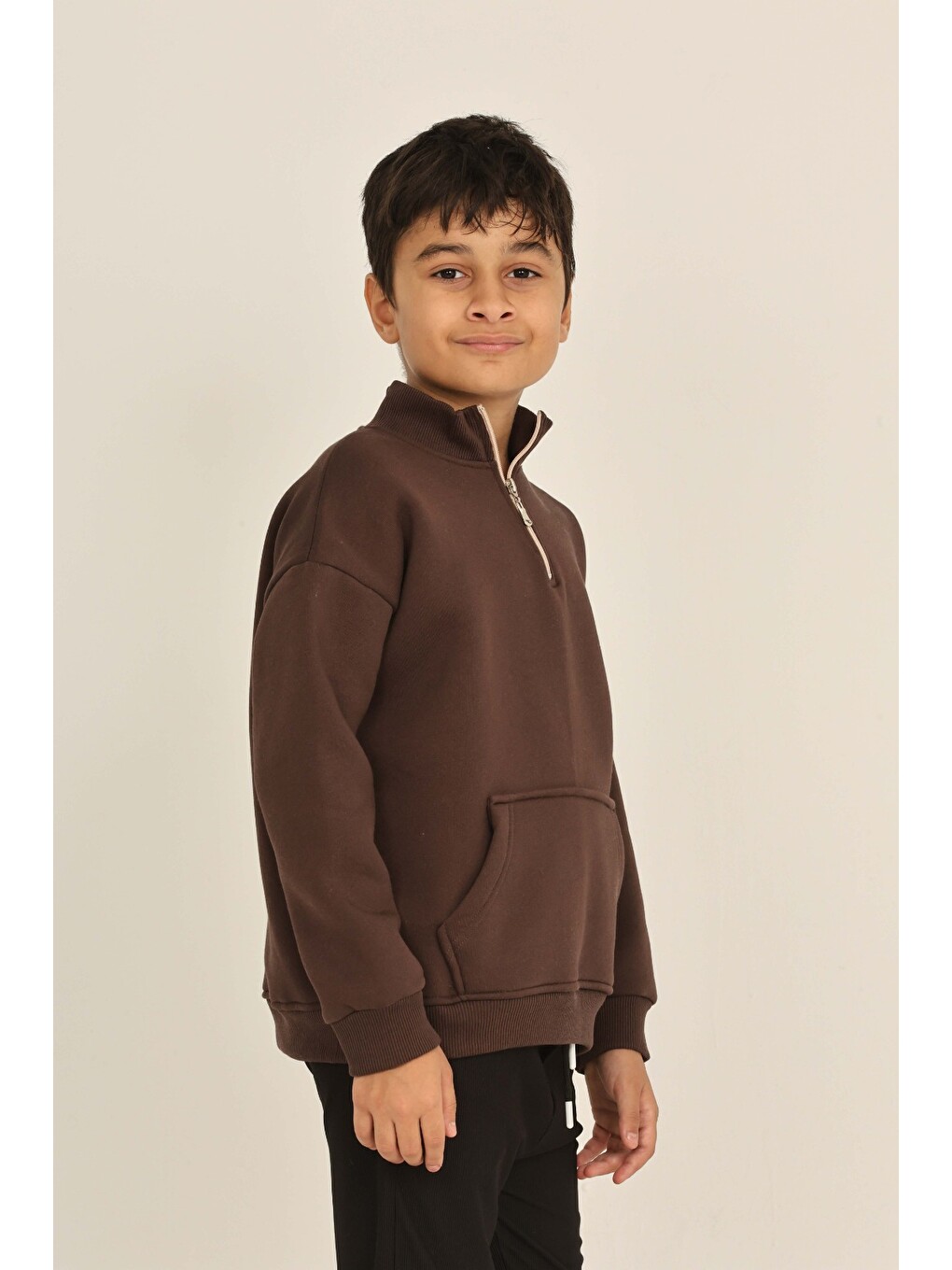 Kahverengi Erkek Çocuk Forever Baskılı Sweatshirt-3