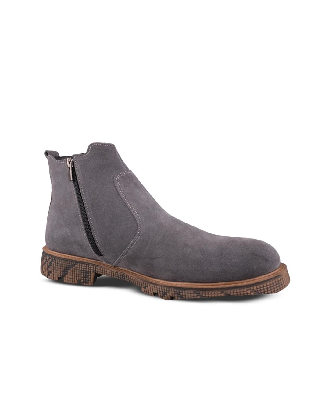 Erkek Hakiki Deri Gri Süet Chelsea Bot-2