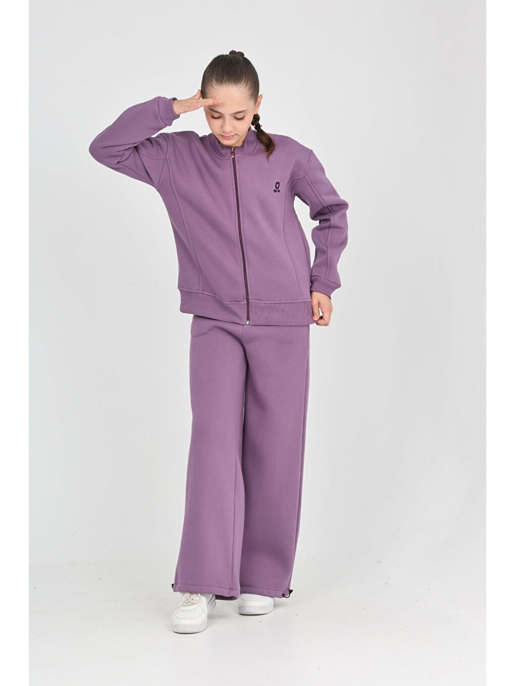 Mor Kız Çocuk Yıldız Nakışlı Eşofman Takım-1