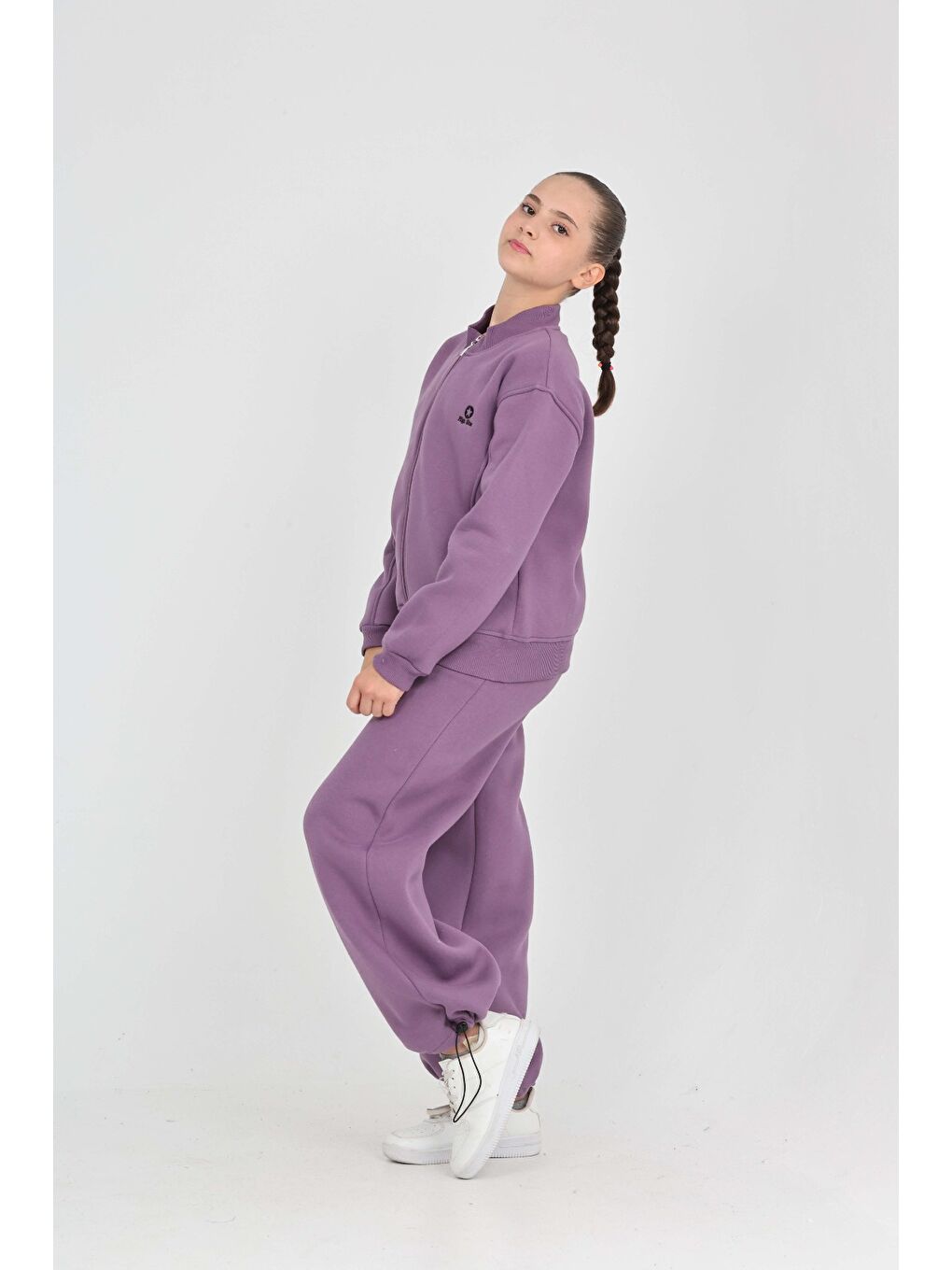 Mor Kız Çocuk Yıldız Nakışlı Eşofman Takım-4