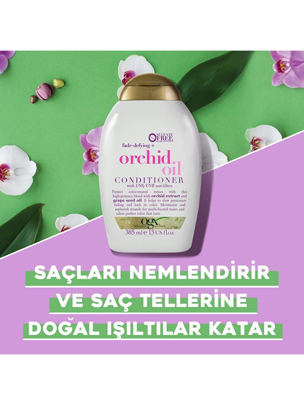 OGX Renksiz Renk Koruyucu Orchid Oil Sülfatsız Saç Bakım Kremi 385 ml - 4