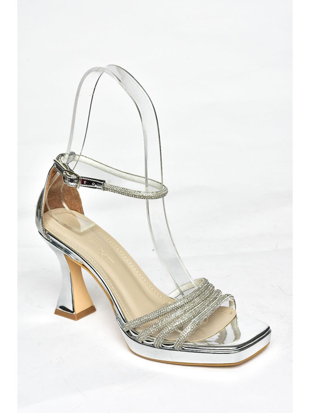 Gri S5693146 Gümüş Kadın Topuklu Ayakkabı