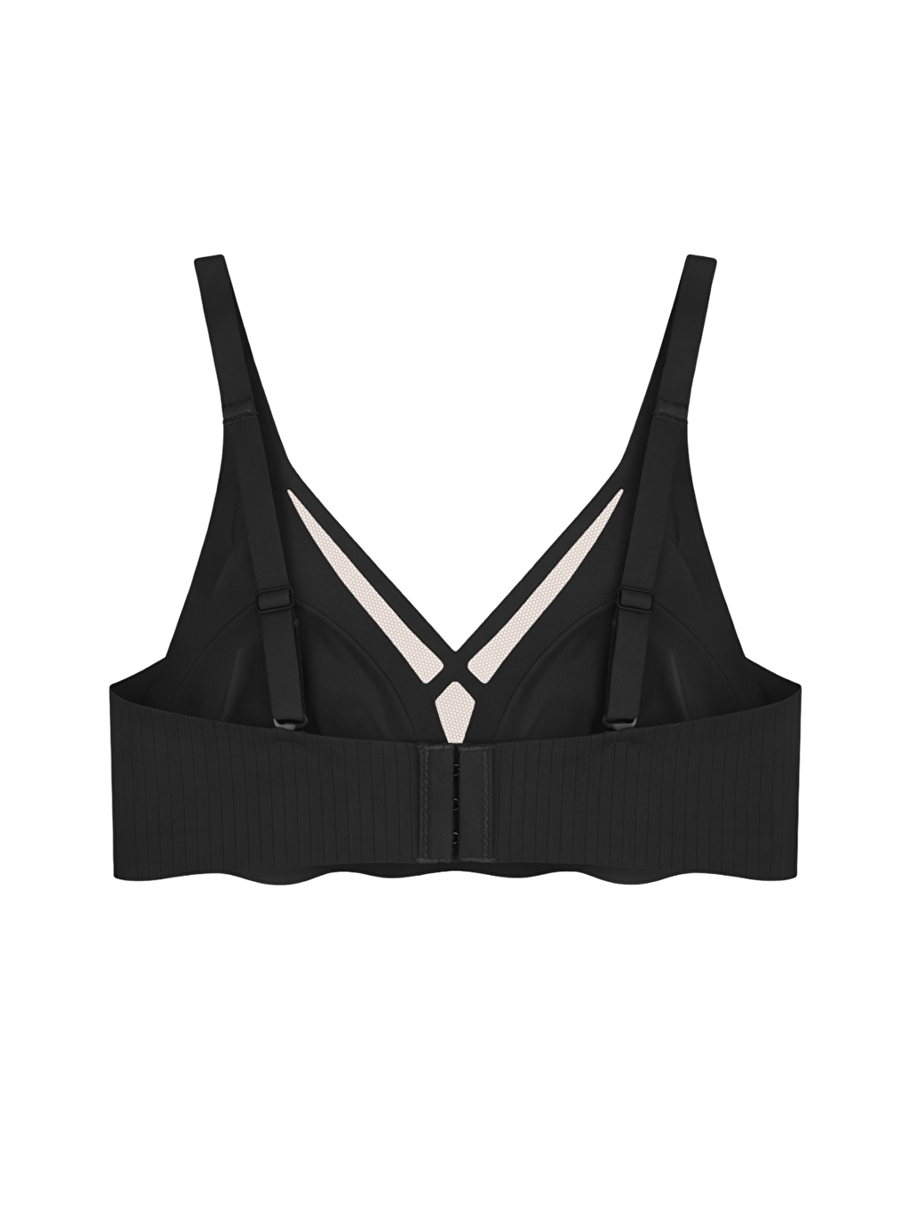 Seamless Bra - Liny | Siyah Lazer Kesim Dikişsiz Çizgi Desenli Dekolteli Kadın Sütyen-1