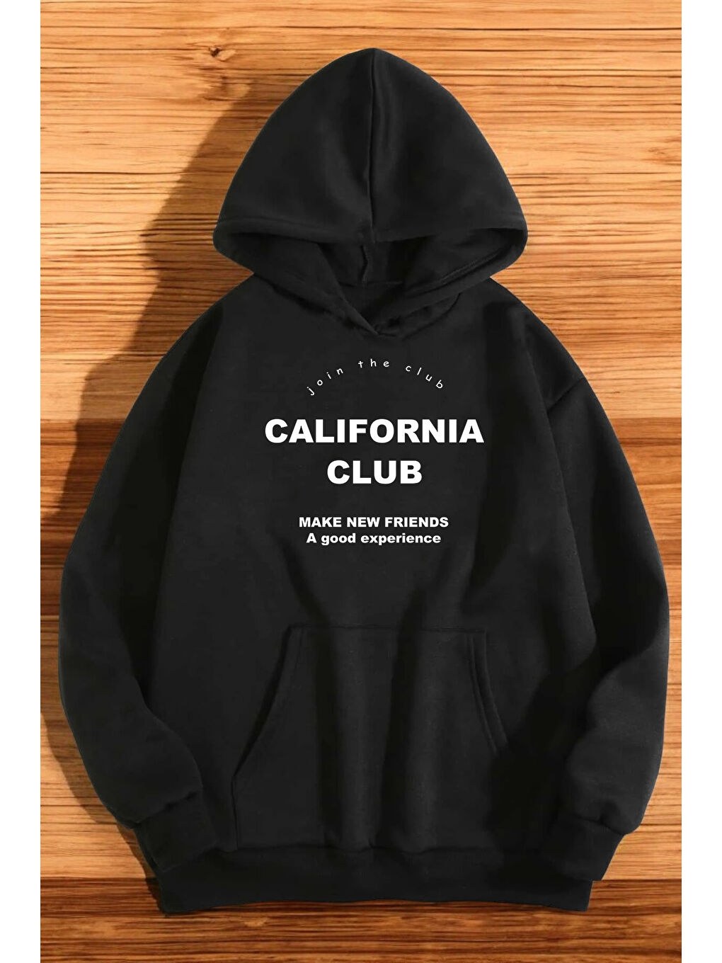 uyguntarz Siyah California Club Baskılı Oversize Sweatshirt