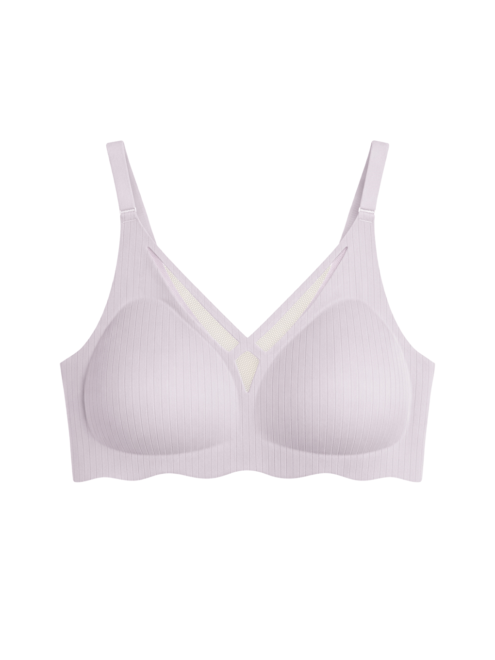 Seamless Bra - Liny | Lila Lazer Kesim Dikişsiz Çizgi Desenli Dekolteli Kadın Sütyen