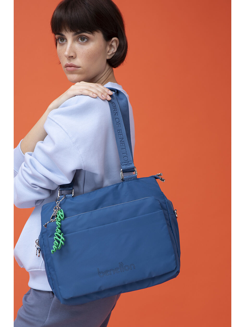 United Colors Of Benetton Kadin Kol Çantasi Mavi BNT1460 - 2