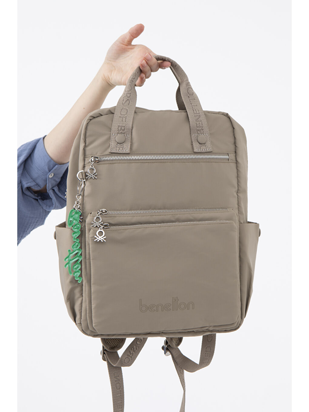United Colors Of Benetton Bej Kadin Sirt Çantasi Taş BNT1465 - 1