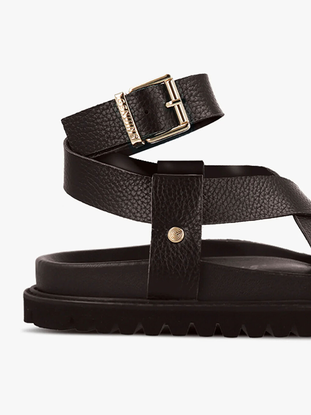 Siyah Kadın Sandalet ZAHA EMBOSSED G106322 Leather Dark-1