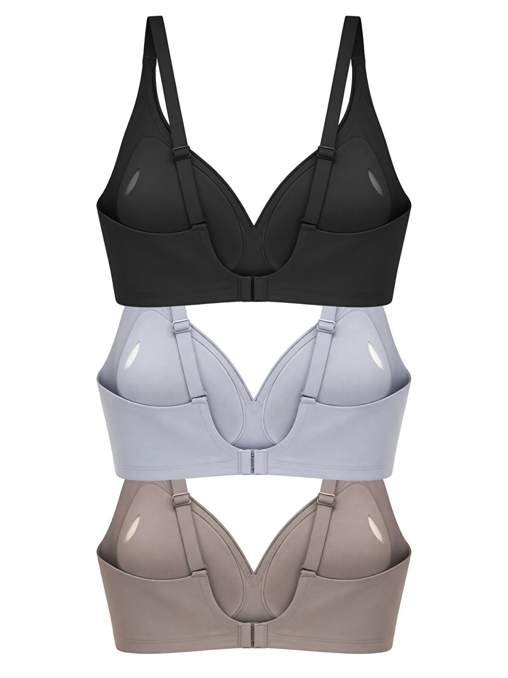 Karışık Seamless Bra - Slight | Lazer Kesim Dikişsiz Dilim Detaylı Balensiz Kadın Sütyen 3'Lü Paket-2-1