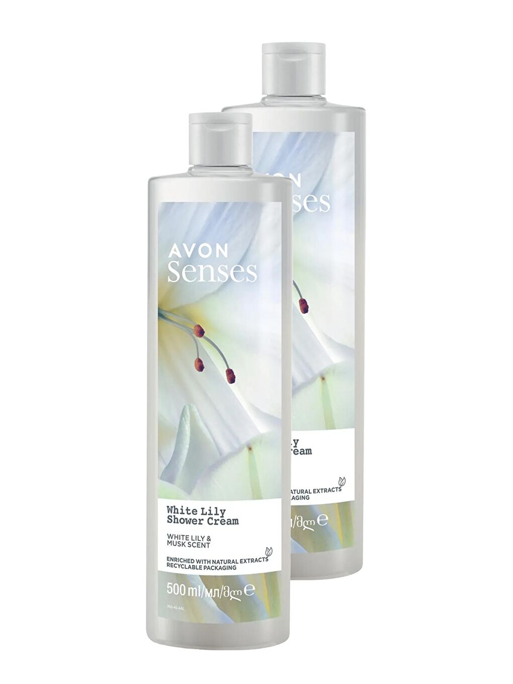 AVON Senses White Lily  Beyaz Zambak Kokulu Duş Jeli 500 Ml. İkili Set