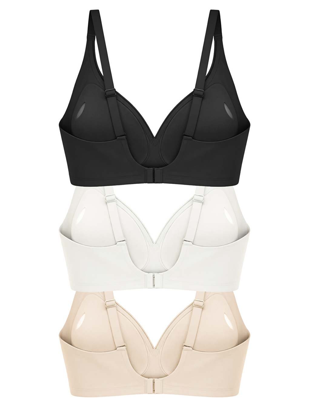 Karışık Seamless Bra - Slight | Lazer Kesim Dikişsiz Dilim Detaylı Balensiz Kadın Sütyen 3'Lü Paket-1