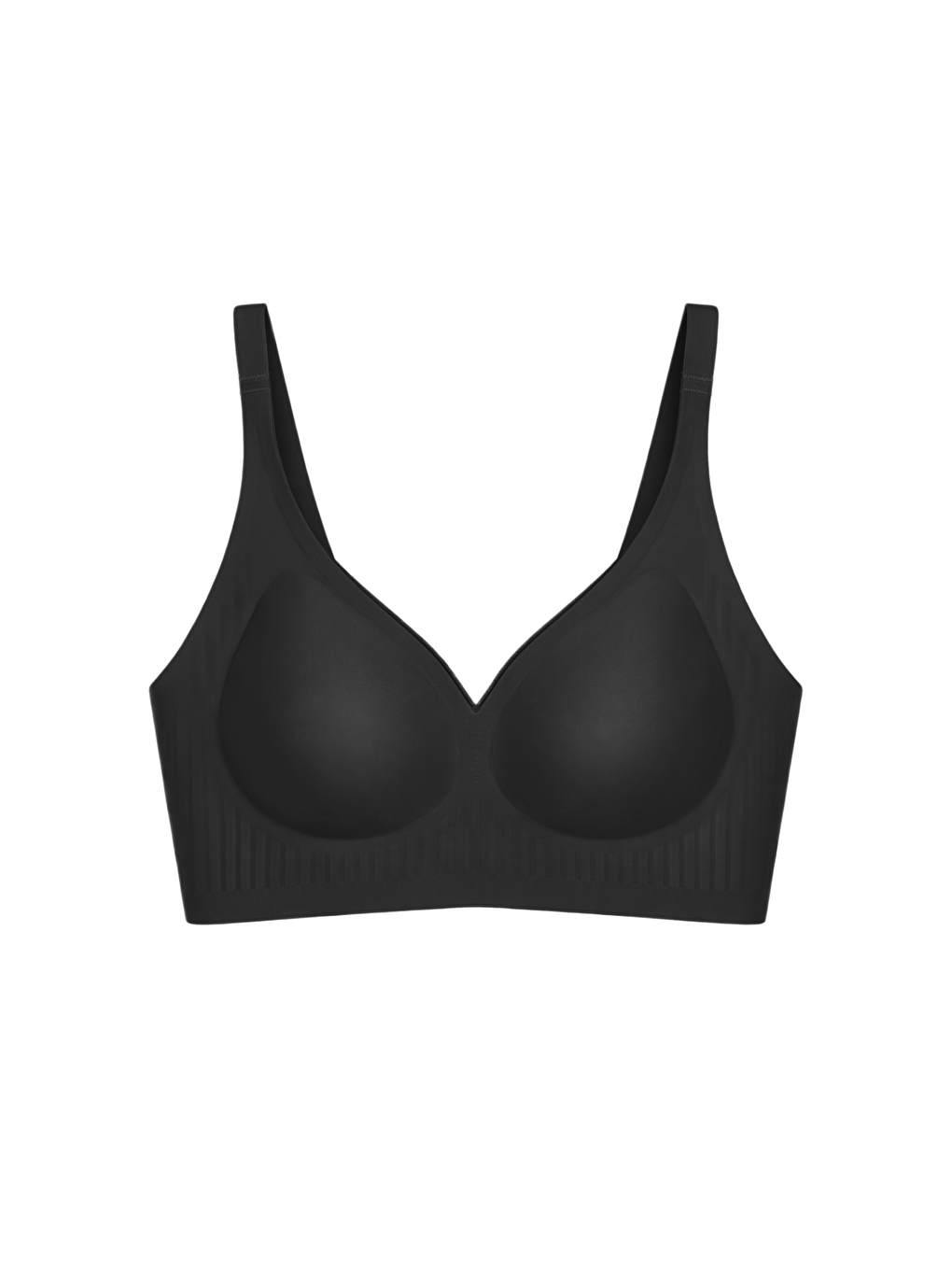 Seamless Bra - Slight | Siyah Lazer Kesim Dikişsiz Dilim Detaylı Balensiz Kadın Sütyen