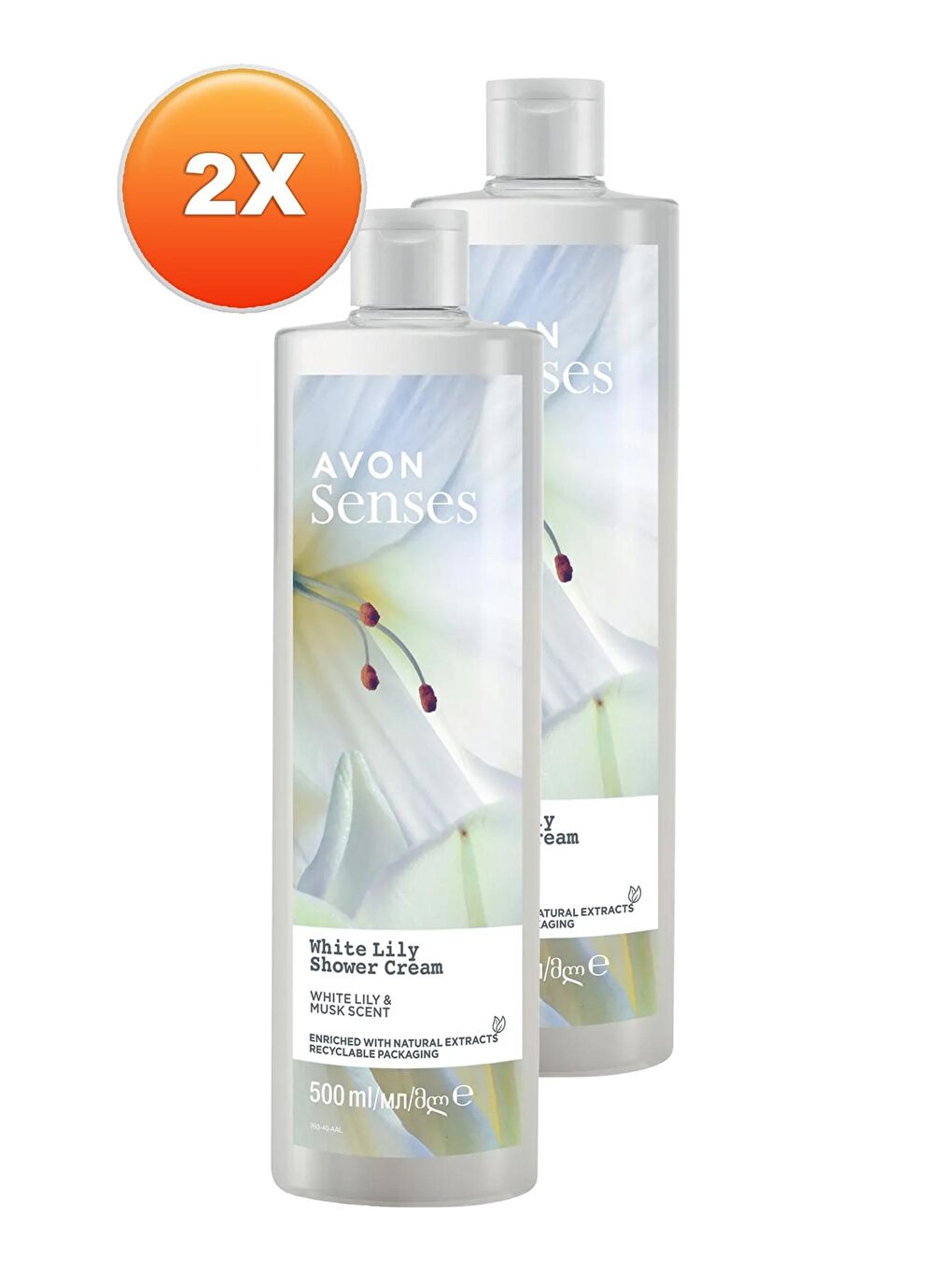 AVON Senses White Lily  Beyaz Zambak Kokulu Duş Jeli 500 Ml. İkili Set - 1