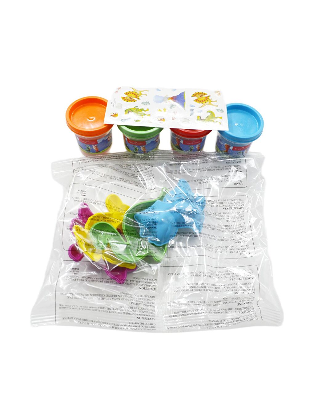 Dino 4x56 gr Oyun Hamuru ve 3D Kalıp Oyun Hamuru Seti-1