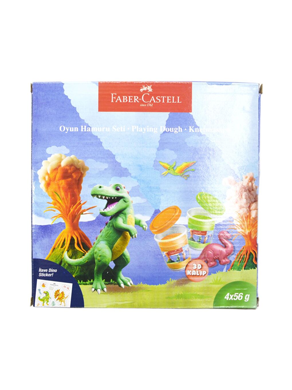 Dino 4x56 gr Oyun Hamuru ve 3D Kalıp Oyun Hamuru Seti-2