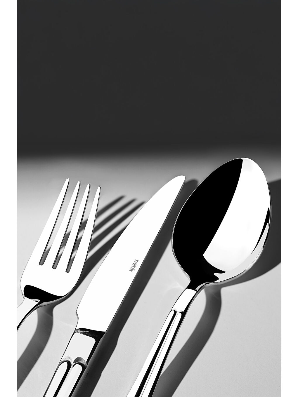 Gri Saray Sade 12 Kişilik 84 Parça Deri Kutulu Çatal Kaşık Bıçak Takımı-1