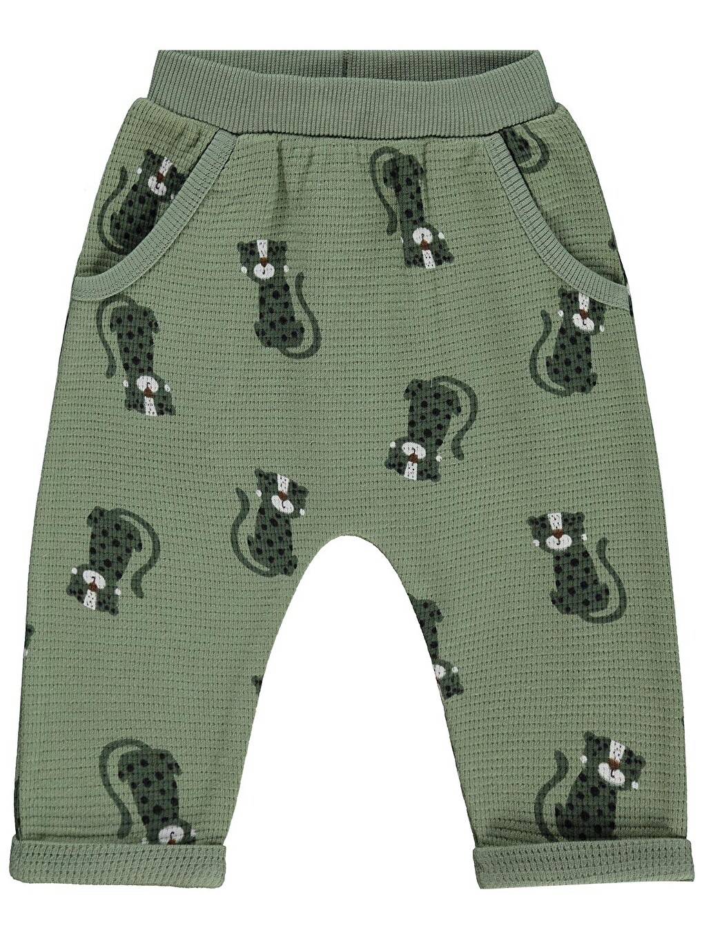Baby Cute Tiger Baskılı 6-18 Ay Eşofman Altı - Haki