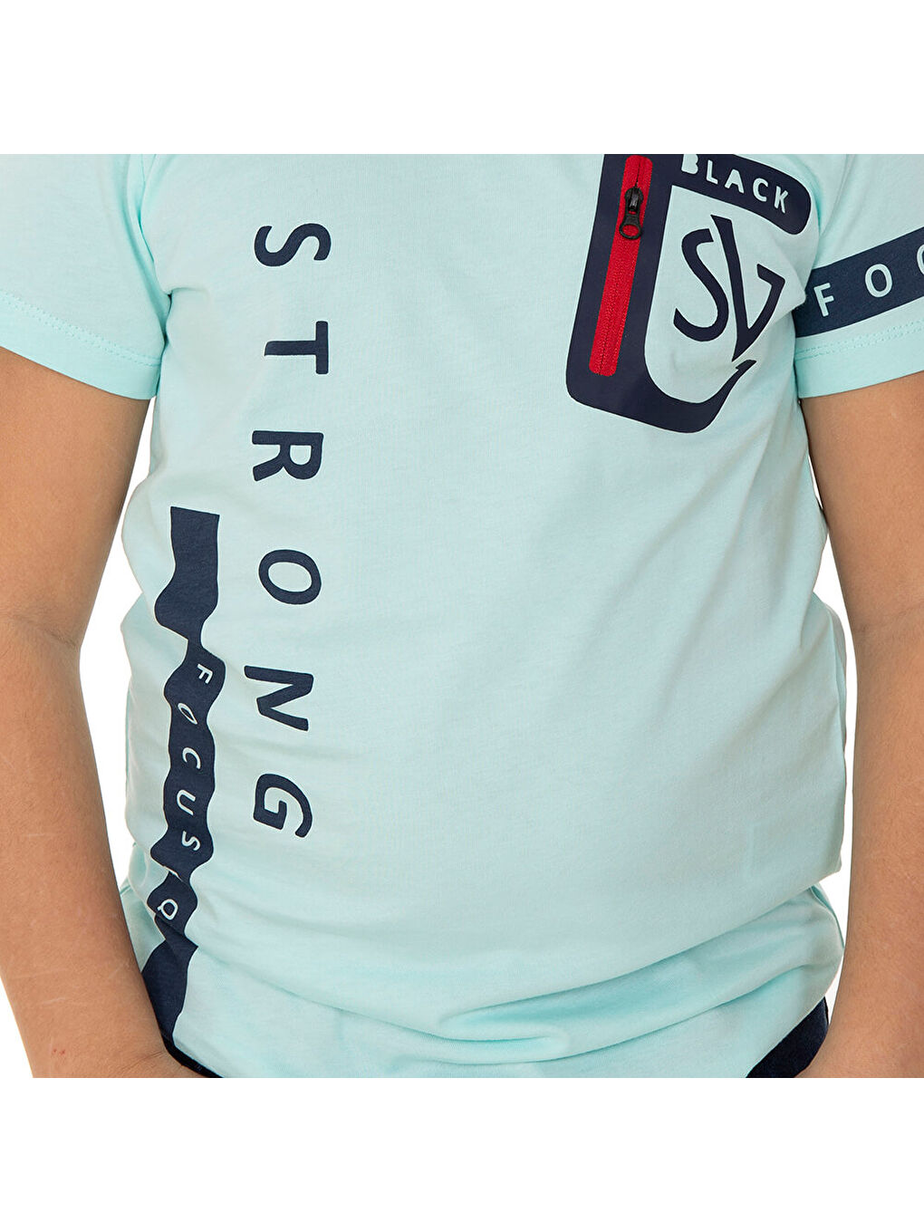 Toontoykids Turkuaz Erkek Çocuk T-Shirt Strong Baskılı - 1