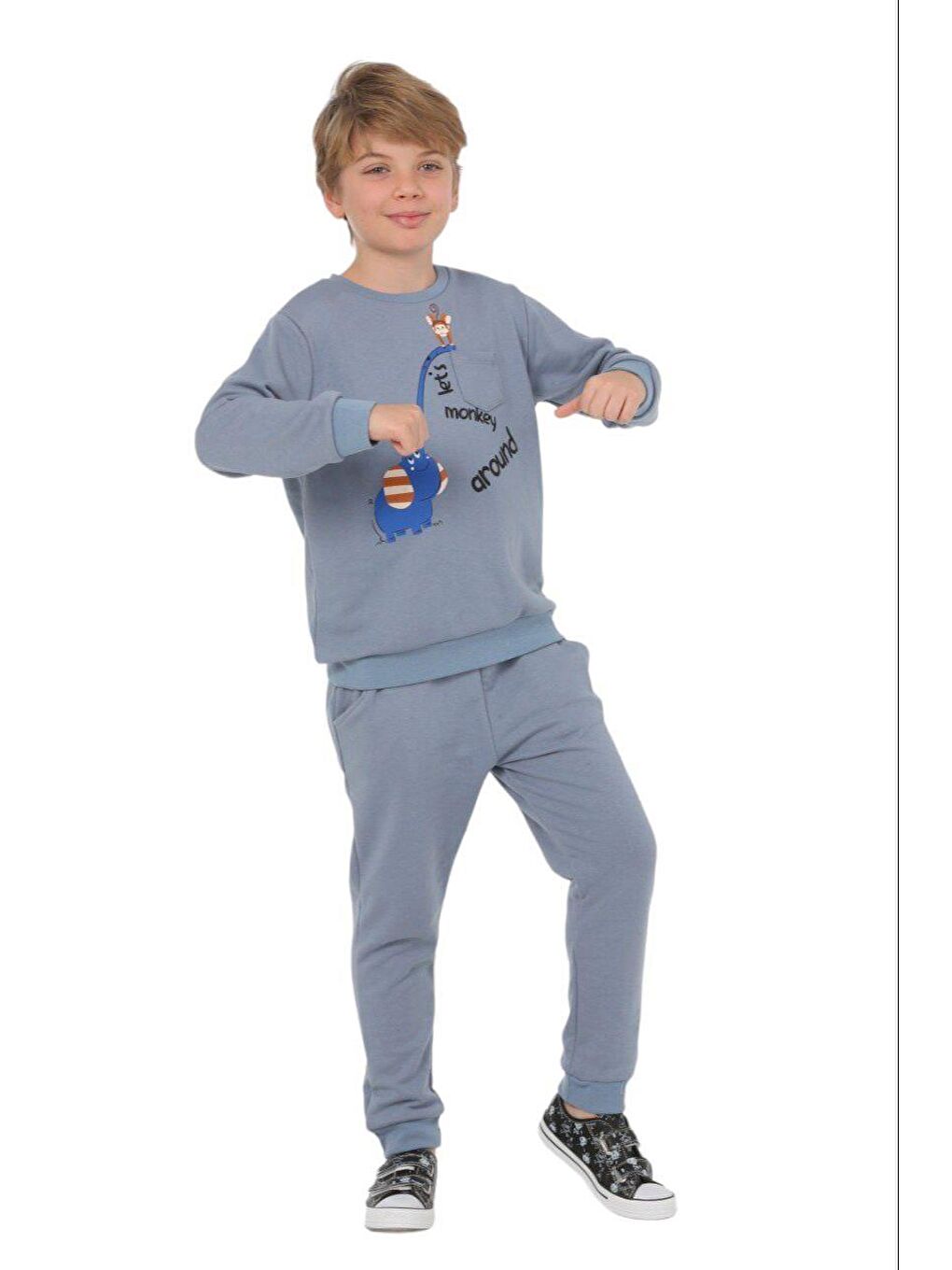 Mavi Lets Monkey Blue Erkek Çocuk Alt-Üst Takım LP-23WIN-032-1