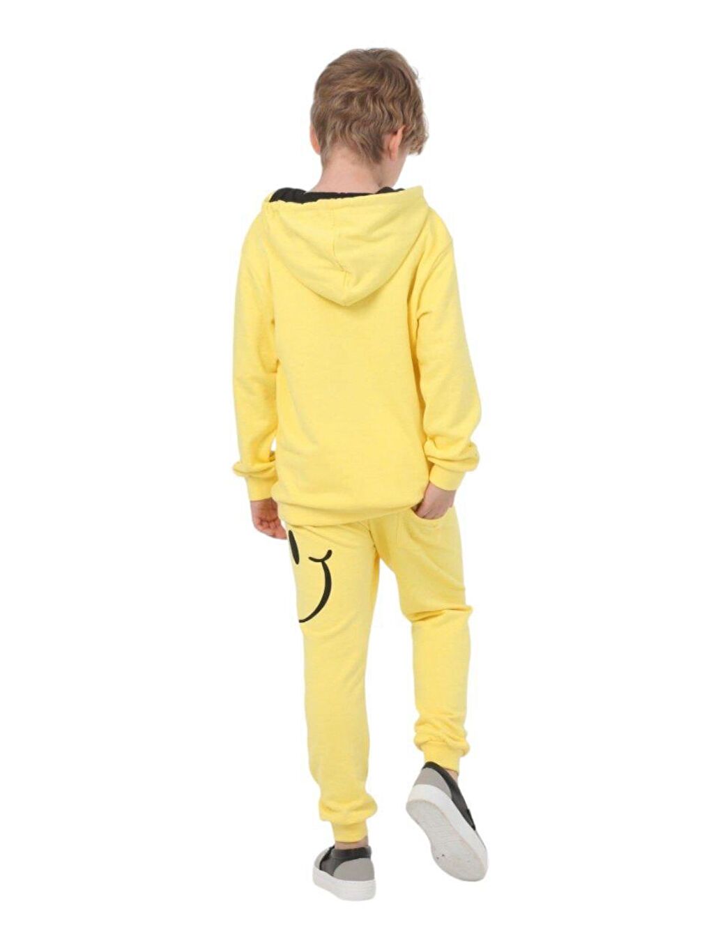 Sarı Smile Yellow Kapüşonlu Monotype Çocuk Alt-Üst Takım LP-23WIN-040-7
