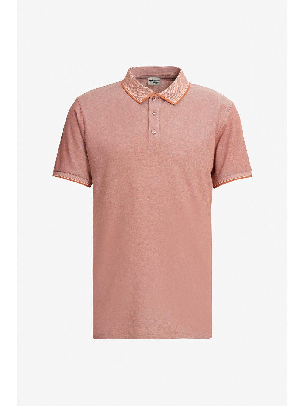 Kahverengi Erkek KIREMIT-NAR CICEGI-MOR Slim Fit Dar Kesim 3 'lü Kıvrılmaz Polo Yaka Tişört-5