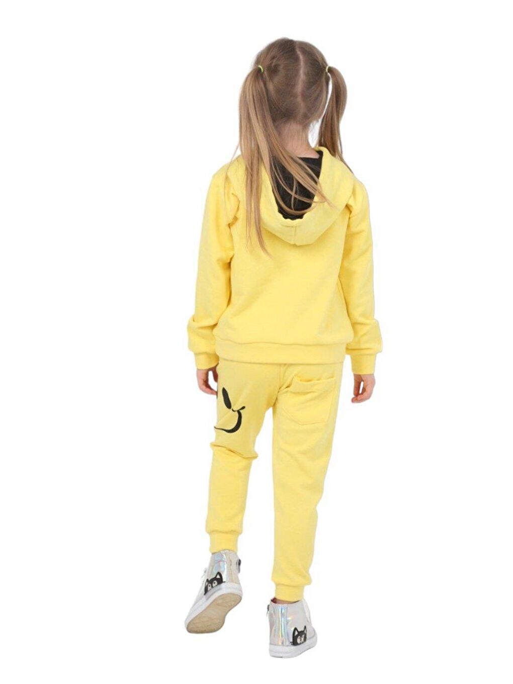 Sarı Smile Yellow Kapüşonlu Monotype Çocuk Alt-Üst Takım LP-23WIN-040-8