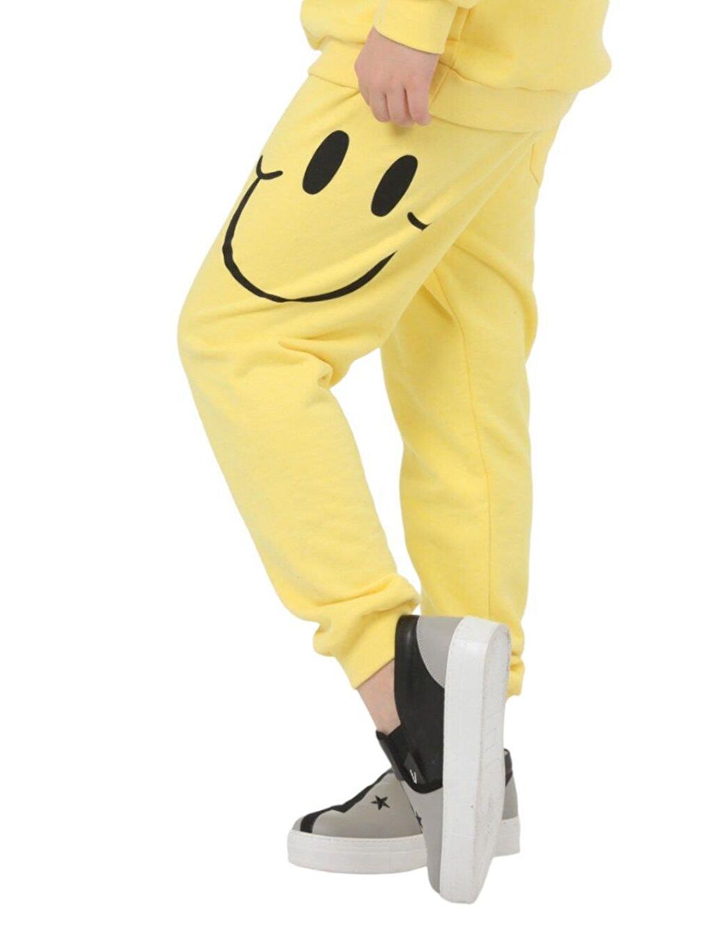 Sarı Smile Yellow Kapüşonlu Monotype Çocuk Alt-Üst Takım LP-23WIN-040-9