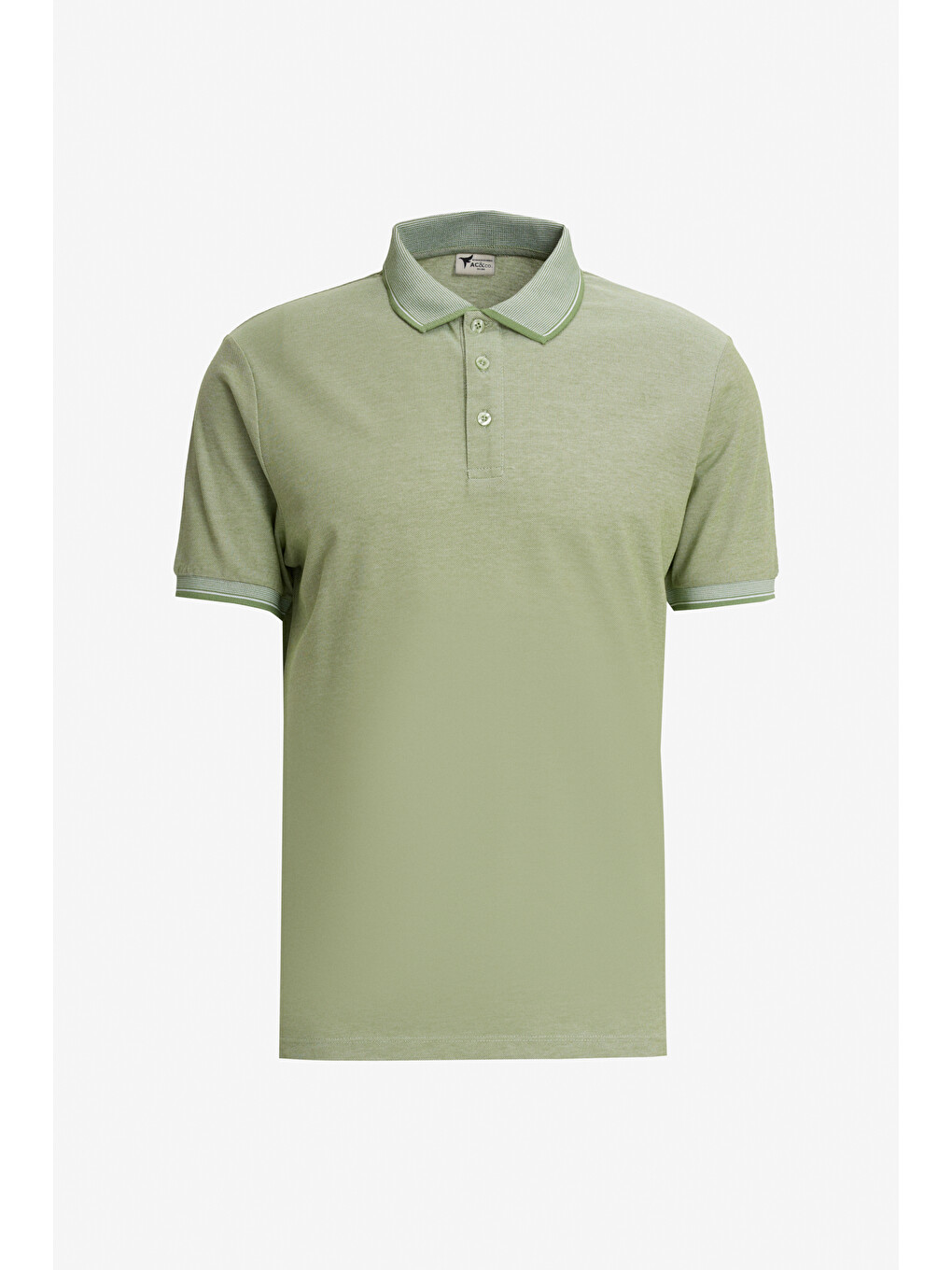 Yeşil Erkek YESIL-ACIK PEMBE-SAKS Slim Fit Dar Kesim 3 'lü Kıvrılmaz Polo Yaka Tişört-6