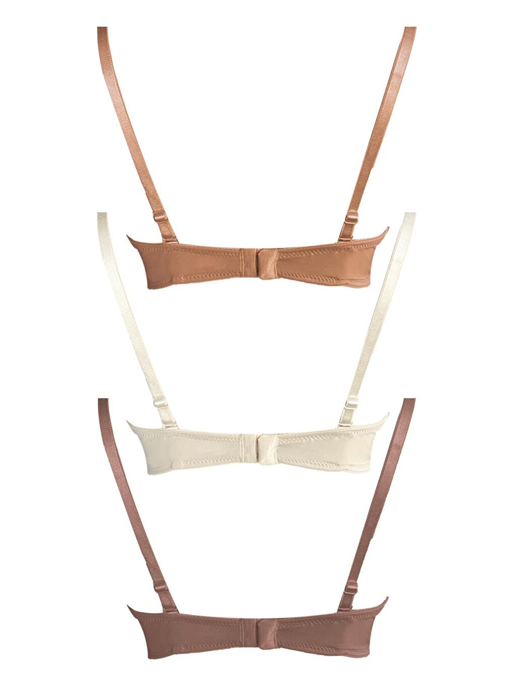 Karışık Balenli Toparlayıcı Dolgusuz Straplez Sütyen 3'Lü Paket-2