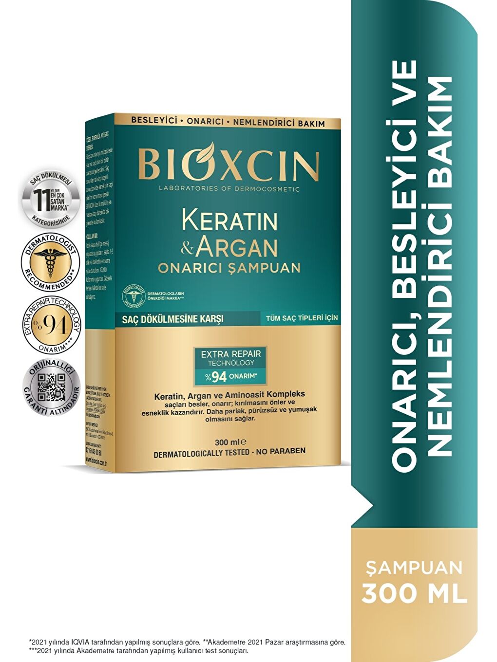 Bioxcin Renksiz Keratin & Argan Onarıcı Şampuan 300 ml