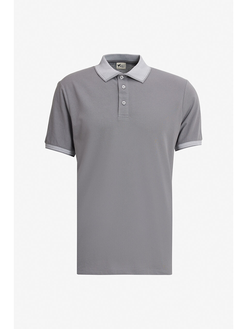 Siyah Erkek ACIK SIYAH-ACIK GRI-KOYU GRI Slim Fit Dar Kesim 3 'lü Kıvrılmaz Polo Yaka Tişört-6