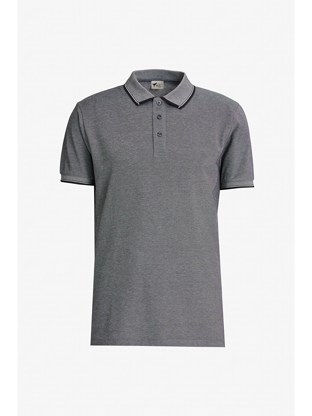 Siyah Erkek ACIK SIYAH-ACIK GRI-KOYU GRI Slim Fit Dar Kesim 3 'lü Kıvrılmaz Polo Yaka Tişört-7