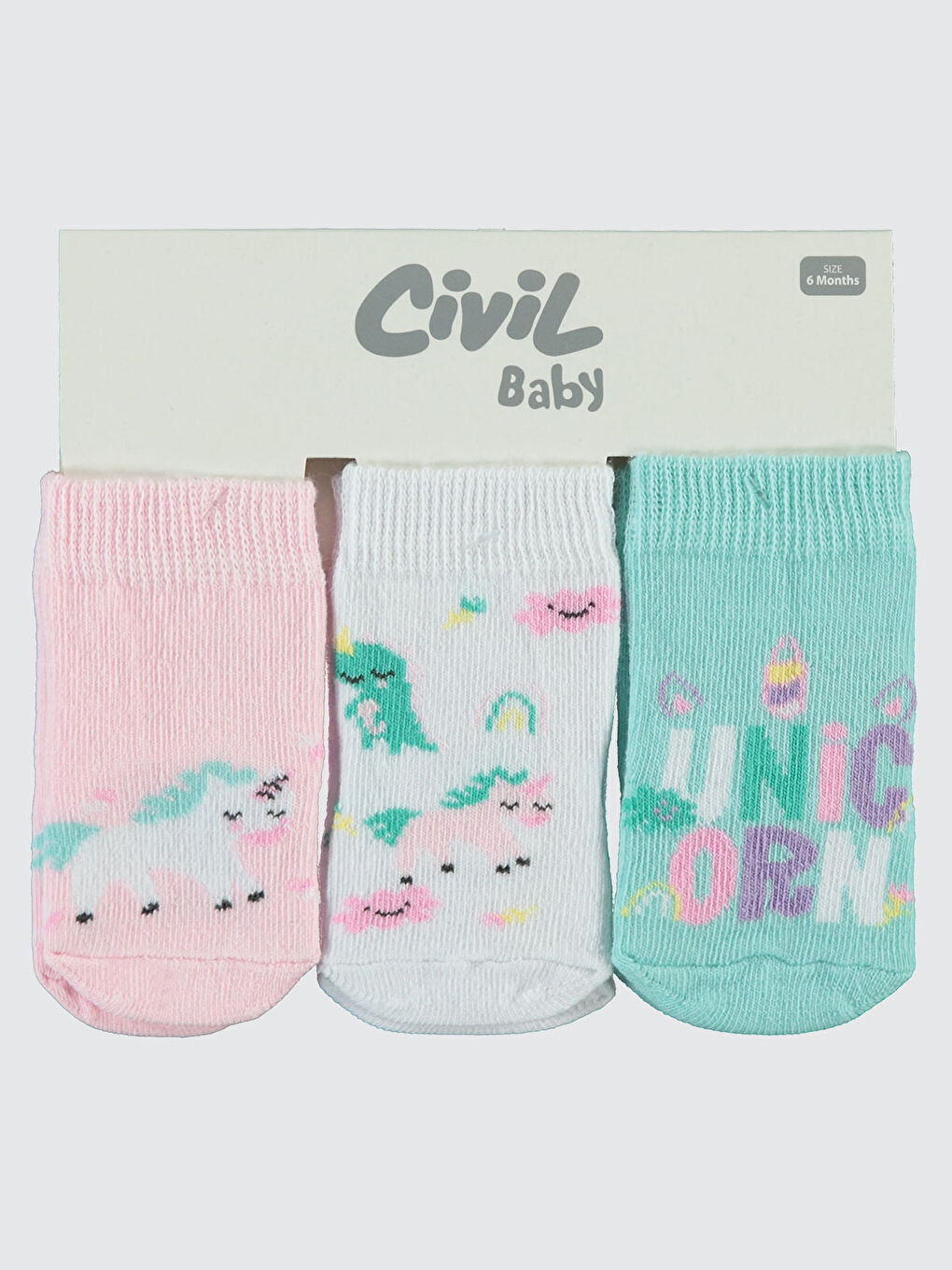 Yeşil Baby Kız Bebek 3'lü Çorap Set 6-18 Ay Mint-1