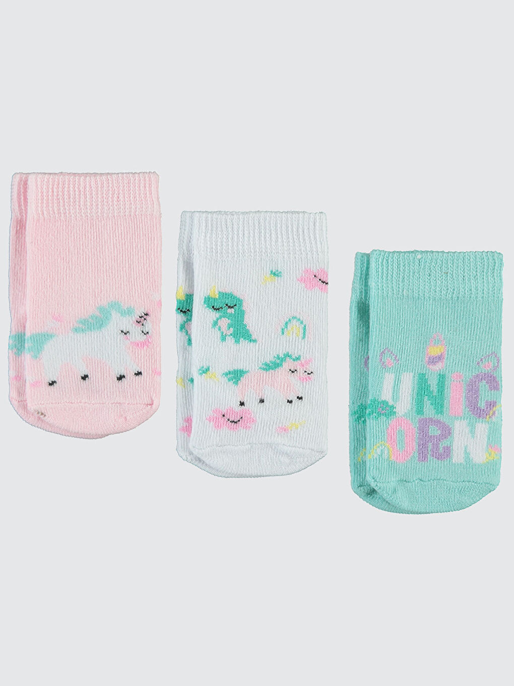 Yeşil Baby Kız Bebek 3'lü Çorap Set 6-18 Ay Mint