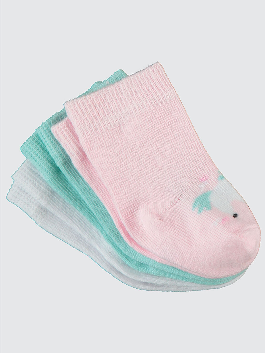 Yeşil Baby Kız Bebek 3'lü Çorap Set 6-18 Ay Mint-2